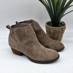 Dr. Scholl's Brown Ankle Booties Womens Shoes Suede Comfortable 9.5